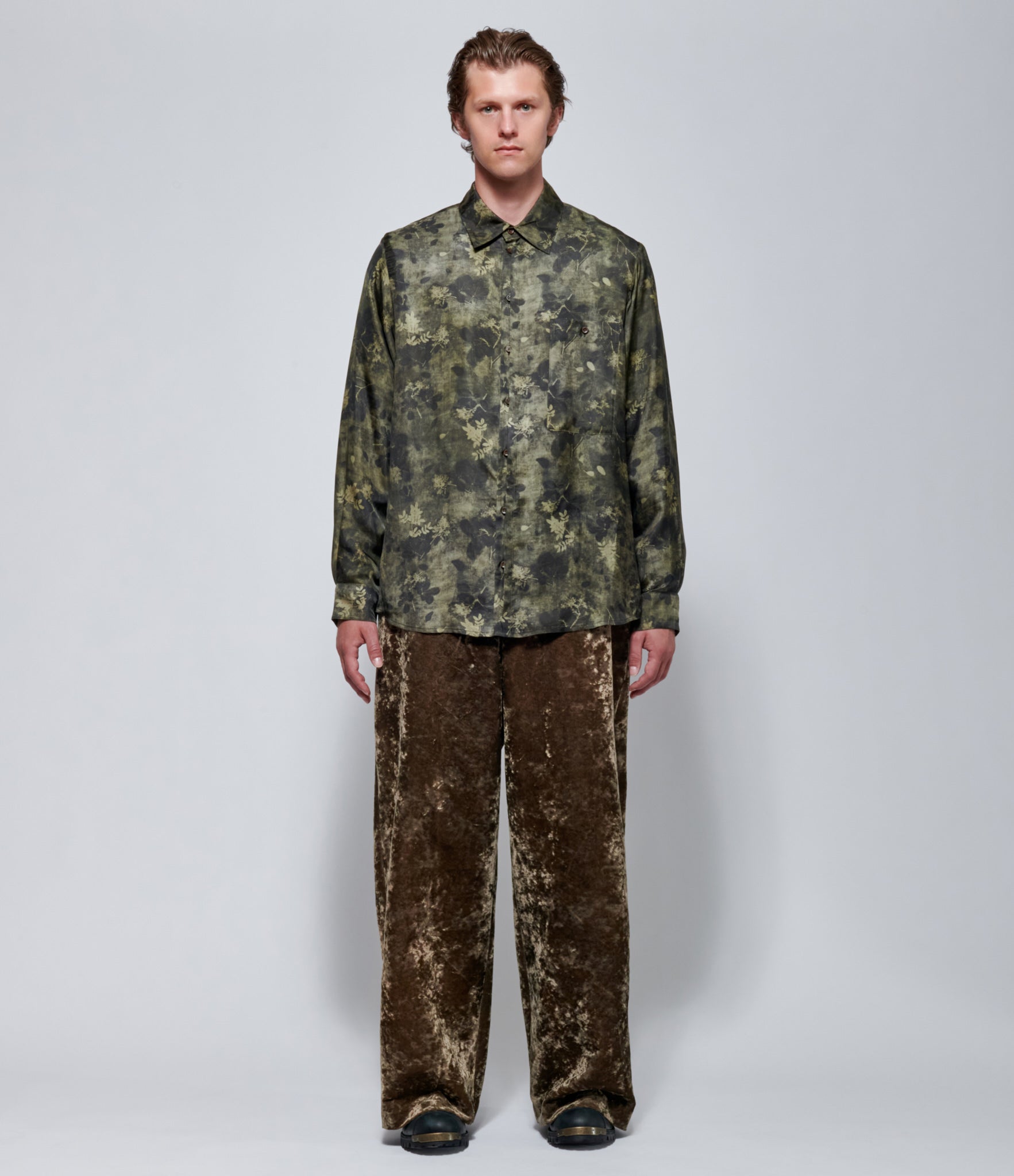 FW26 Uma Wang Mens Tab Top Green/Grey