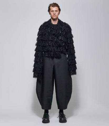 FW26 COMME des GARÇONS Homme Plus Tiered Lace Ruffle Jacket