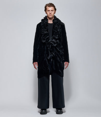 FW26 COMME des GARÇONS Homme Plus Mens Black Velvet Ruffled Jacket