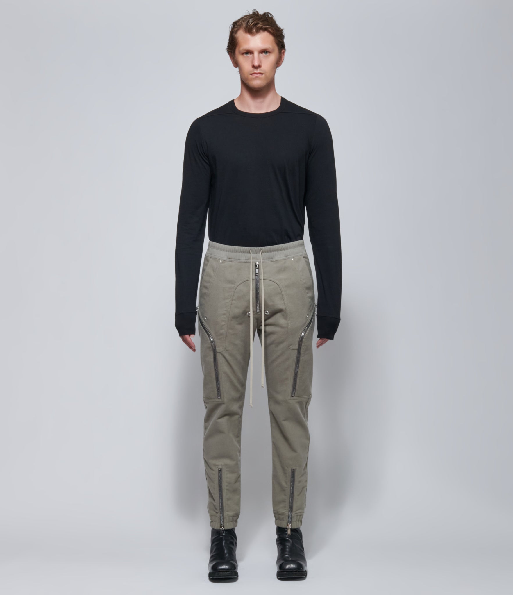 FW26 Rick Owens Mens Pantaloni Heizer Cargo Dark Pearl