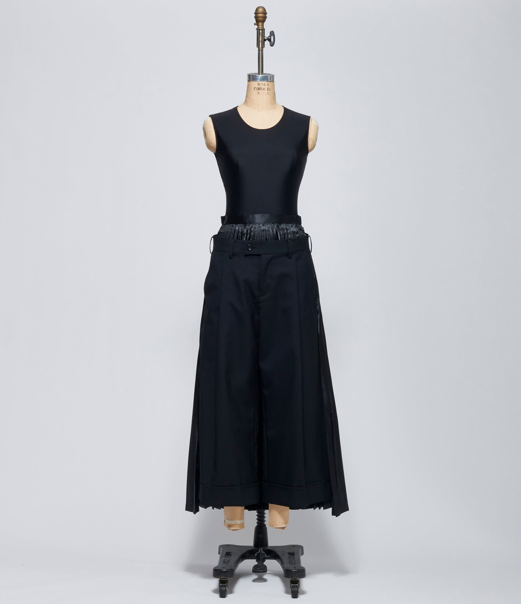 FW26 Junya Watanabe Womens Layered Pleated Satin Panel Pants