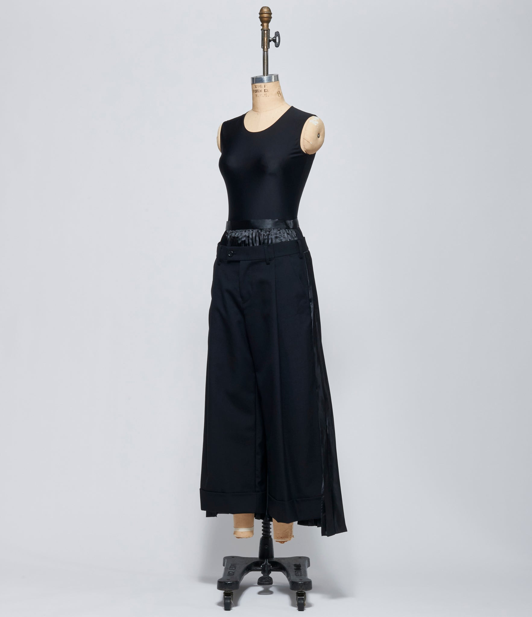 FW26 Junya Watanabe Womens Layered Pleated Satin Panel Pants