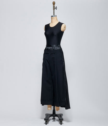 FW26 Junya Watanabe Womens Layered Pleated Satin Panel Pants