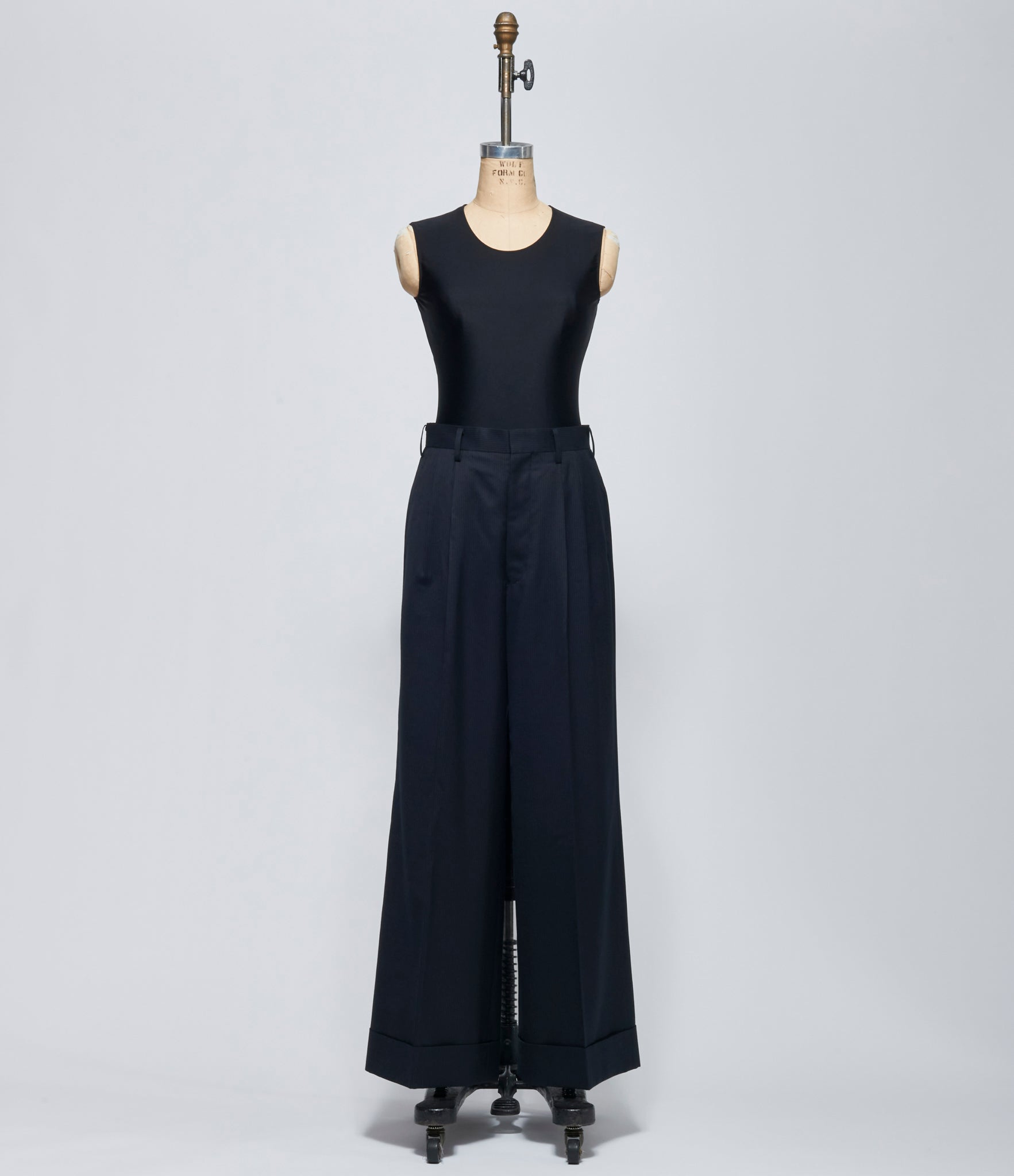 FW26 Junya Watanabe Womens Pinstripe Wool Wide-Leg Trousers