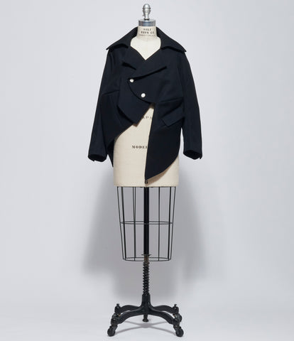 FW26 Comme des Garçons Womens Asymmetric Wool Cropped Jacket