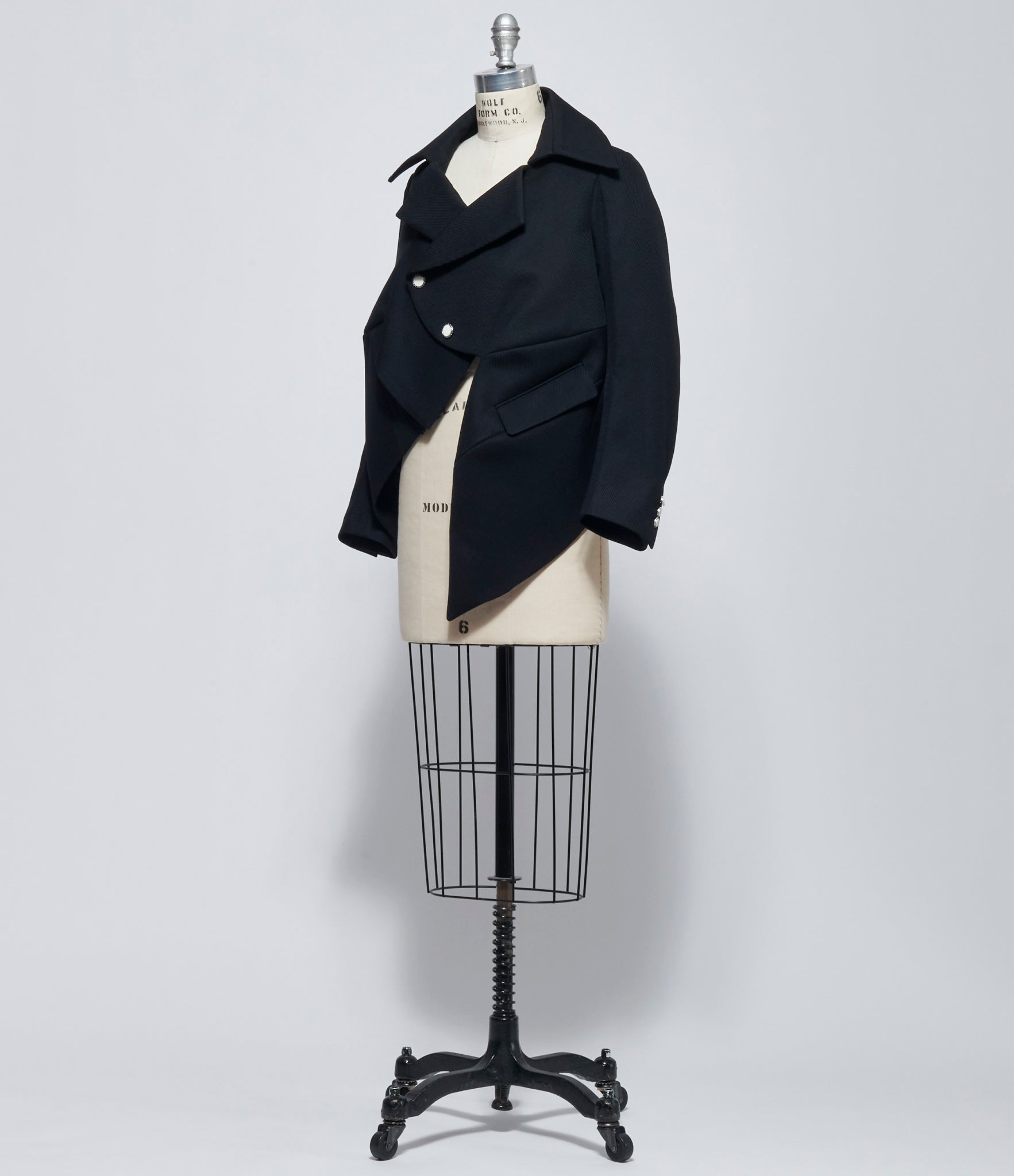 FW26 Comme des Garçons Womens Asymmetric Wool Cropped Jacket