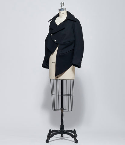 FW26 Comme des Garçons Womens Asymmetric Wool Cropped Jacket