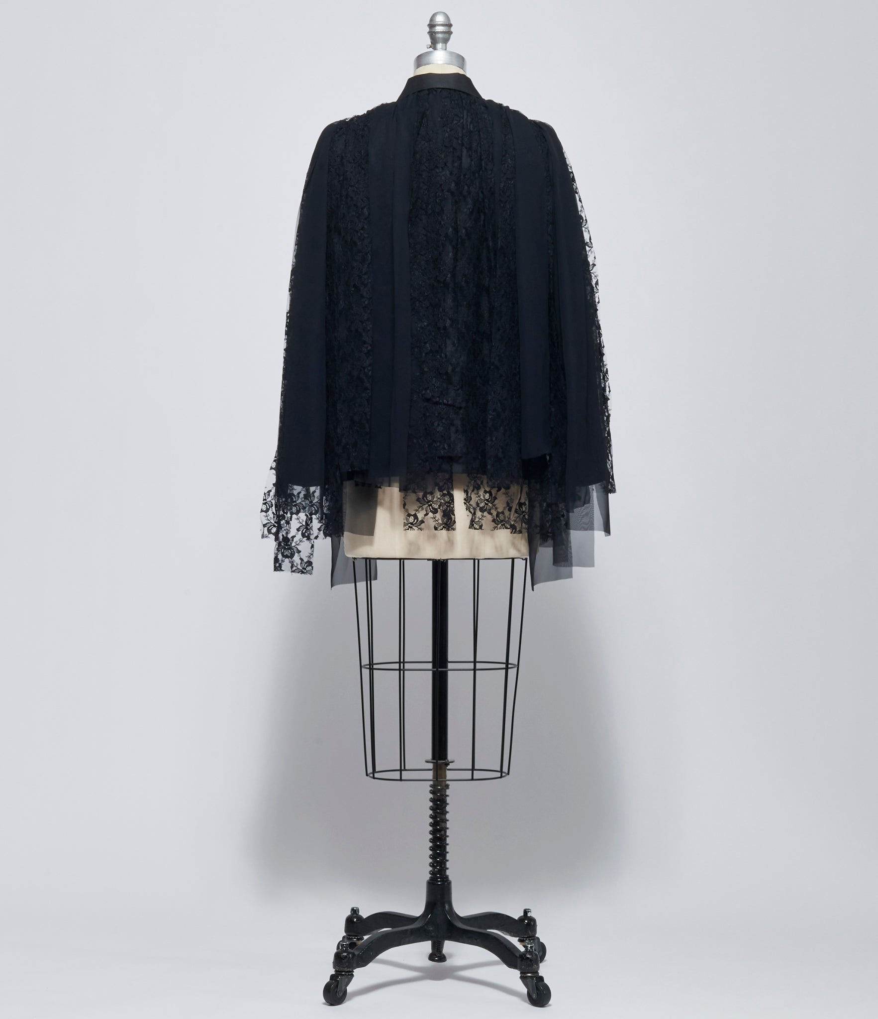 FW26 Comme des Garçons Womens Lace Panel Fringe Jacket