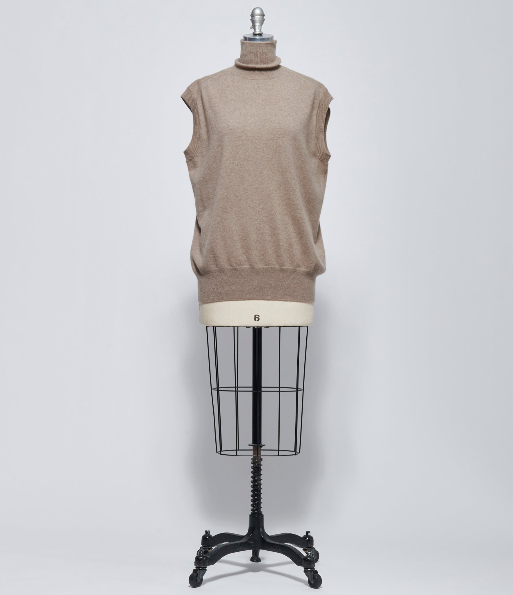 FW26 Sofie D'Hoore Womens Sleeveless Pullover High Neck Knit Sahara Melange