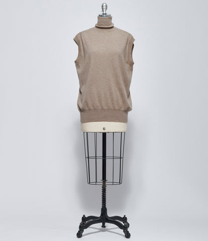 FW26 Sofie D'Hoore Womens Sleeveless Pullover High Neck Knit Sahara Melange