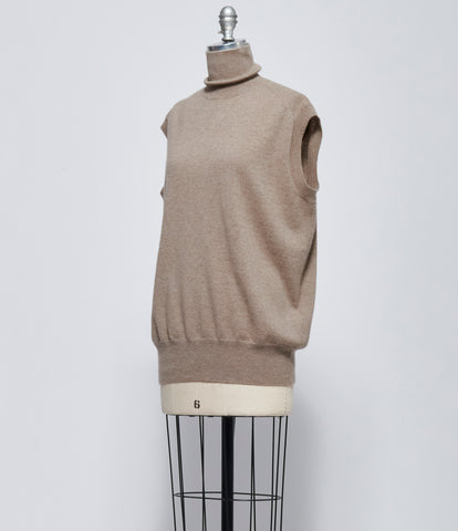 FW26 Sofie D'Hoore Womens Sleeveless Pullover High Neck Knit Sahara Melange