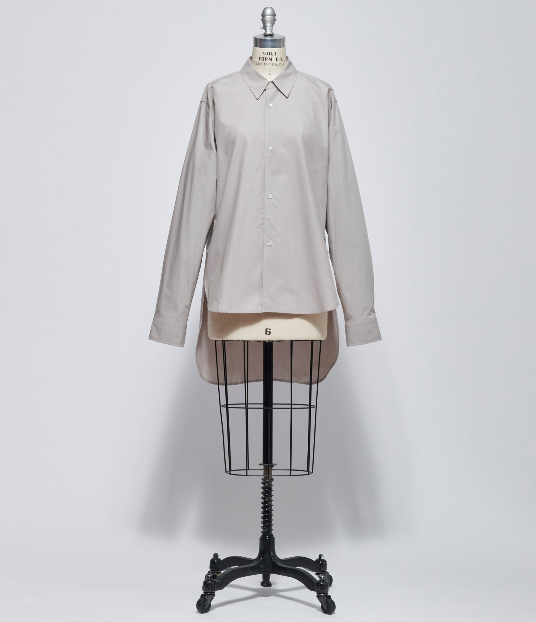 FW26 Sofie D'Hoore Womens Asymmetrical Long Sleeve Button Down Shirt Woven Powder