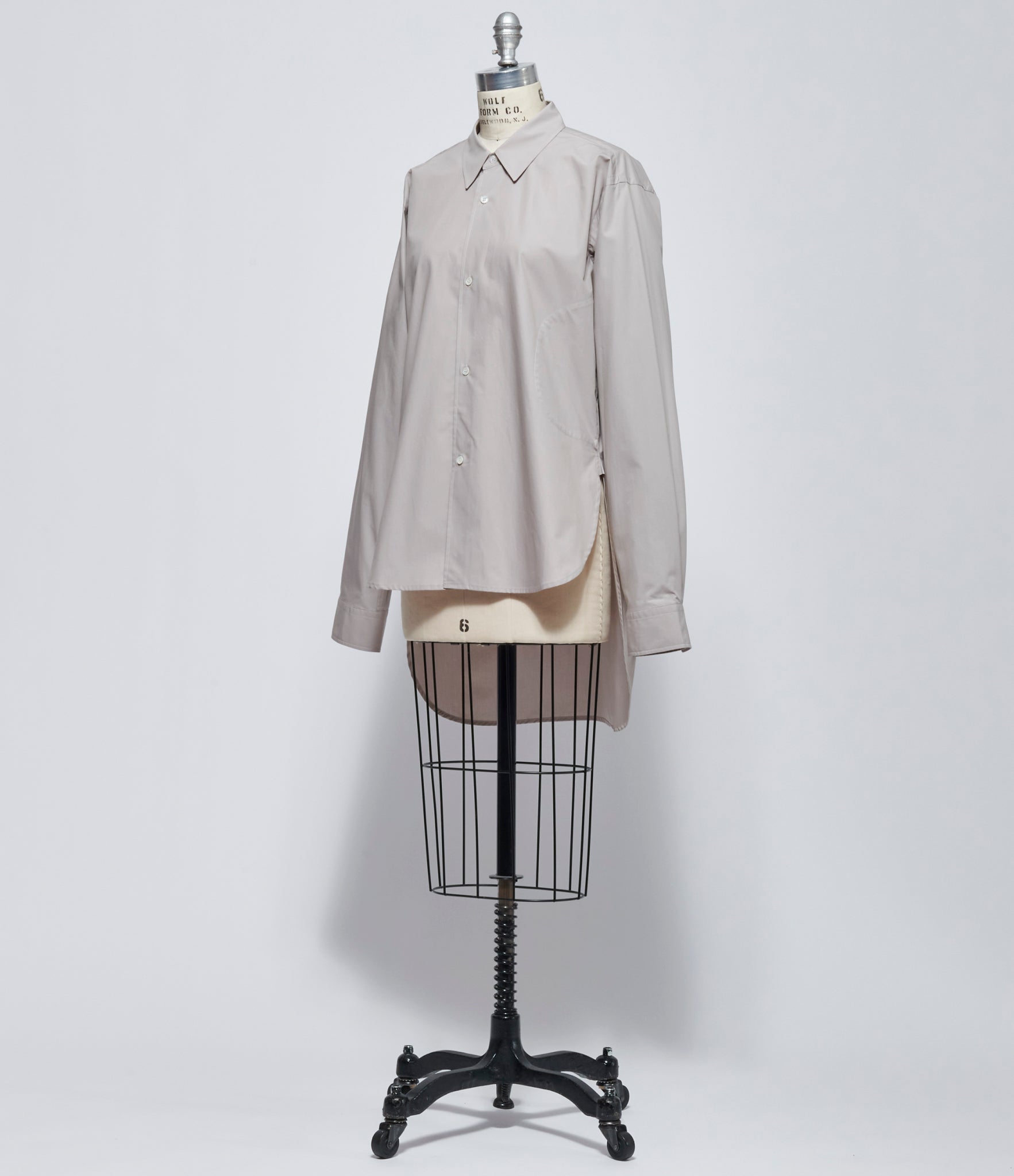 FW26 Sofie D'Hoore Womens Asymmetrical Long Sleeve Button Down Shirt Woven Powder