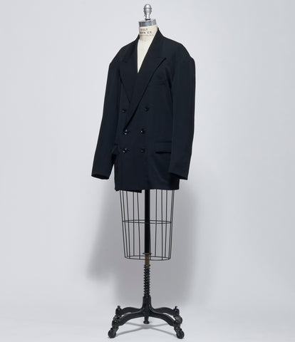 FW26 Y's Womens U-Big Tailored Oversized Double-Breasted Wool Blazer