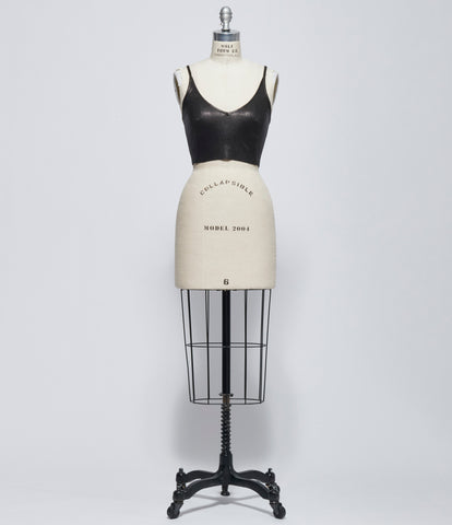 FW26 PRE Rick Owens Womens Lambskin Leather Cropped Camisole Top In Pelle Black