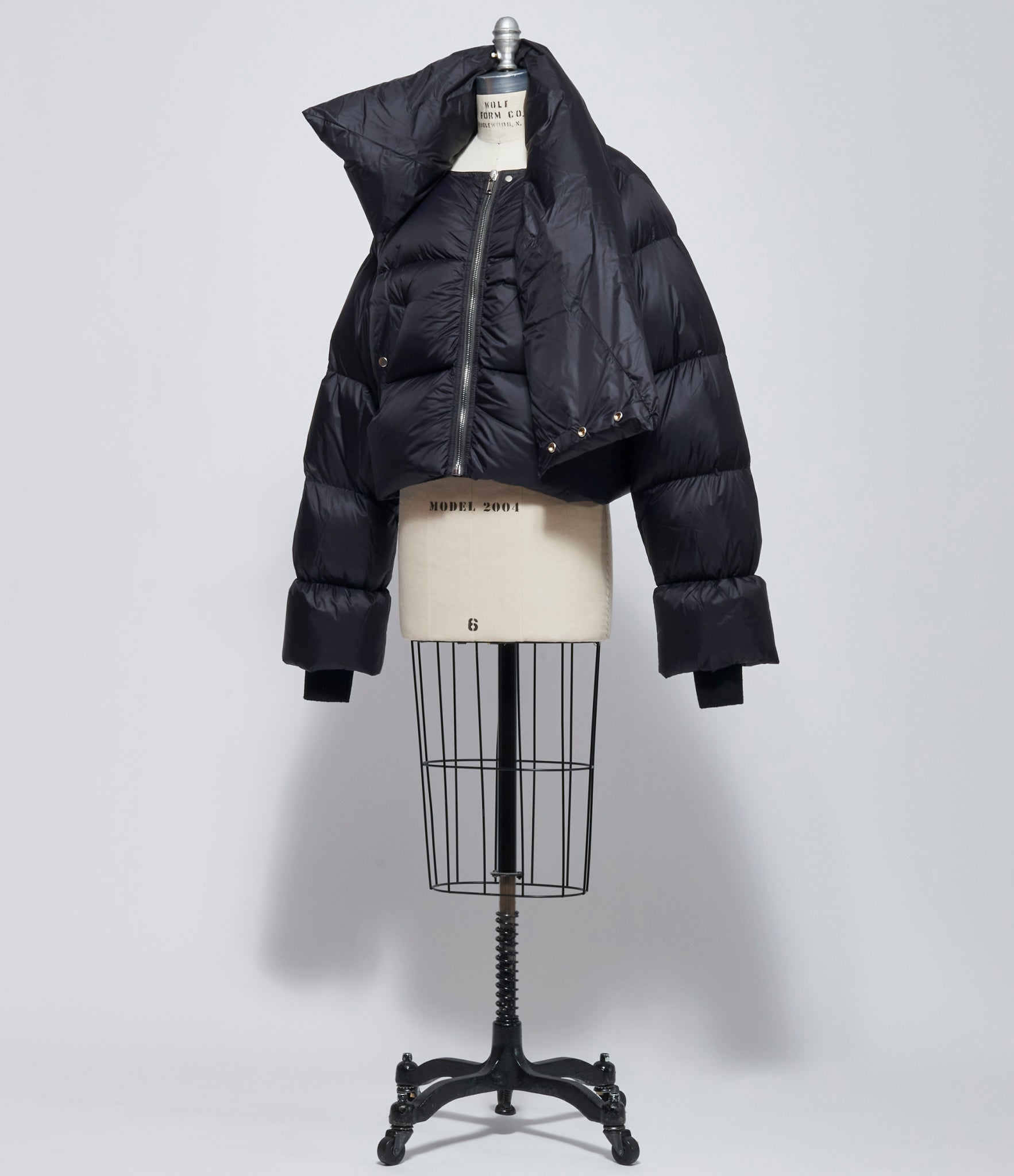 FW26 Rick Owens Womens Giacca Piumino Funnel Neck Black
