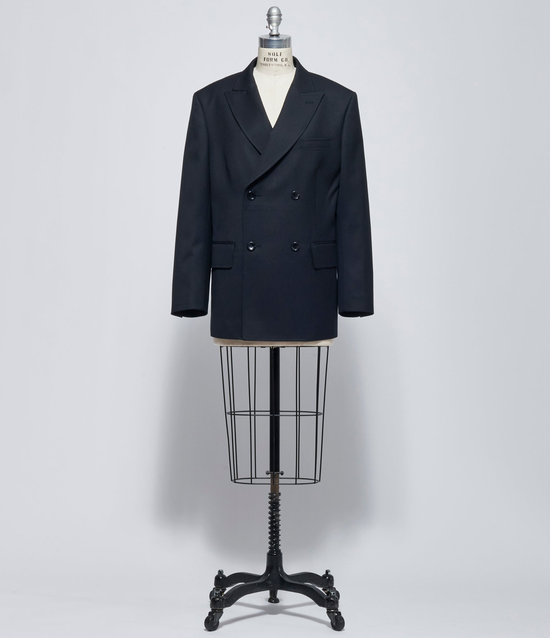 FW26 Junya Watanabe Women's Double Breasted Blazer Black Pin Stripe