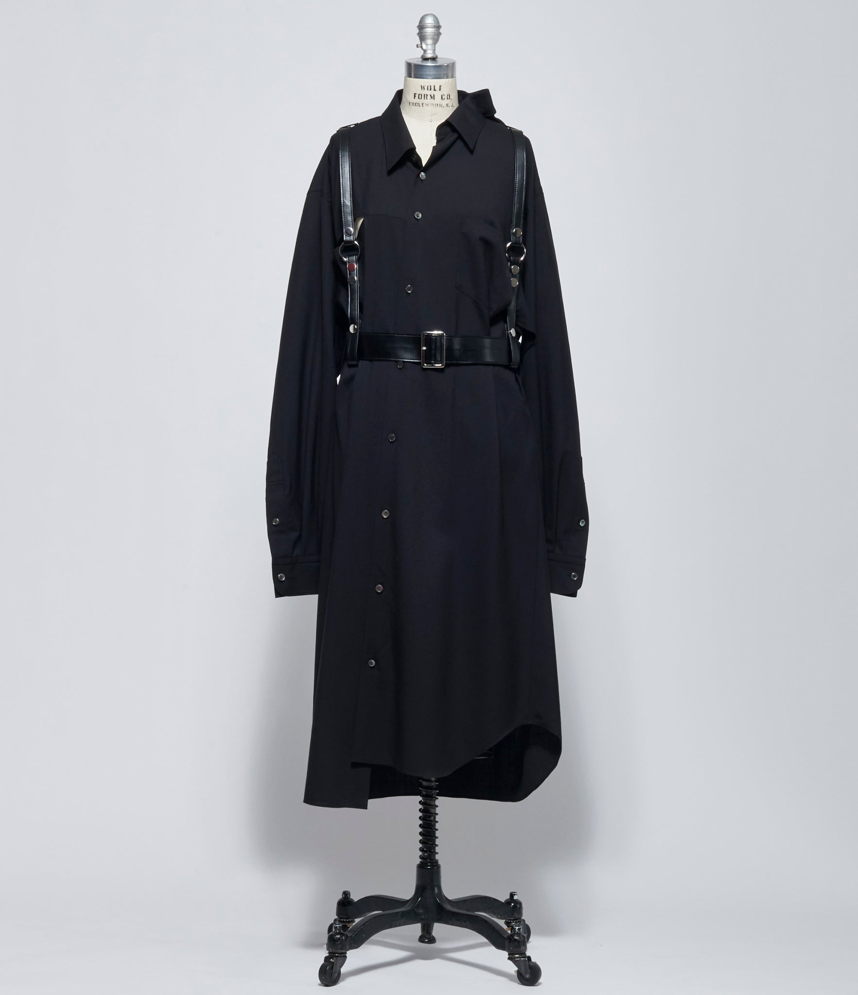 FW26 Junya Watanabe Women's Black Wool Harness Shirt Dress