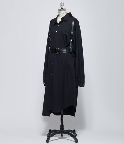 FW26 Junya Watanabe Women's Black Wool Harness Shirt Dress