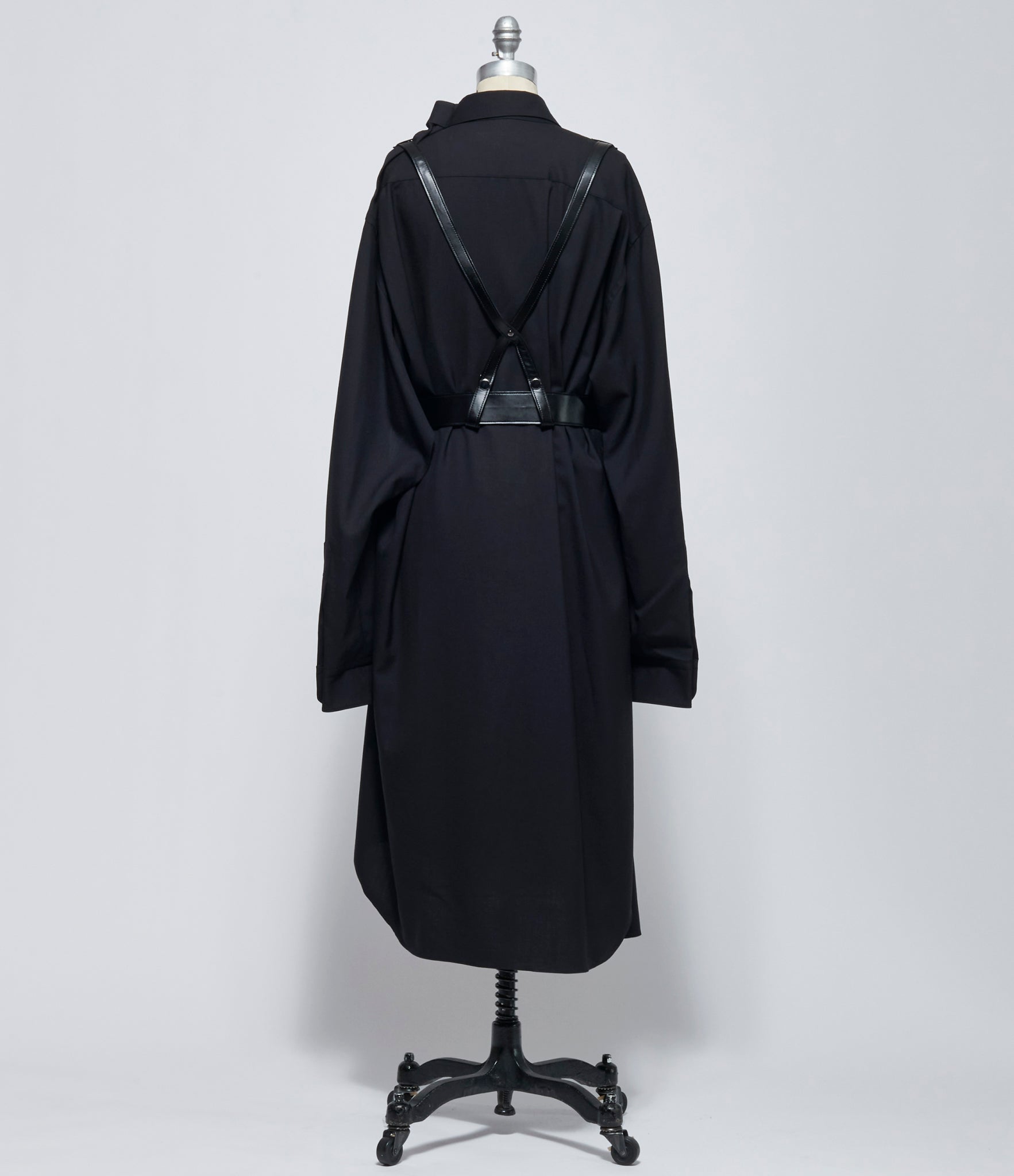 FW26 Junya Watanabe Women's Black Wool Harness Shirt Dress
