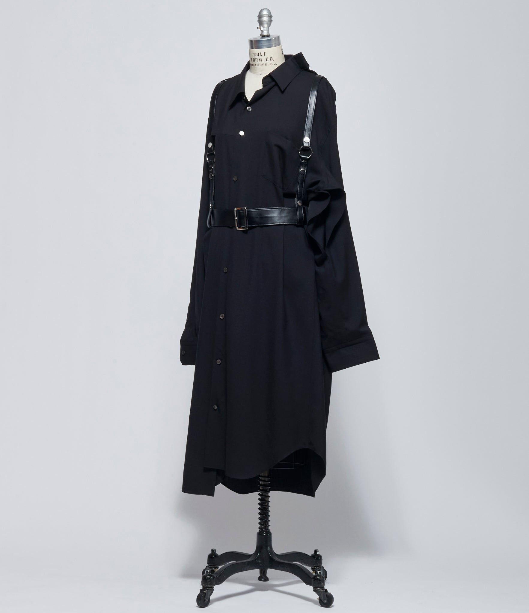 FW26 Junya Watanabe Women's Black Wool Harness Shirt Dress