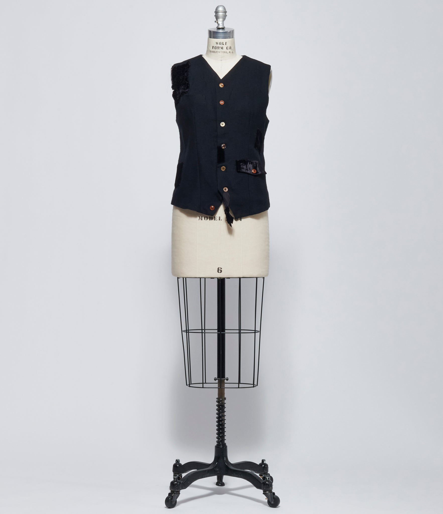 AW26 Aleksandr Manamis Womens Velvet Panel Vest Black