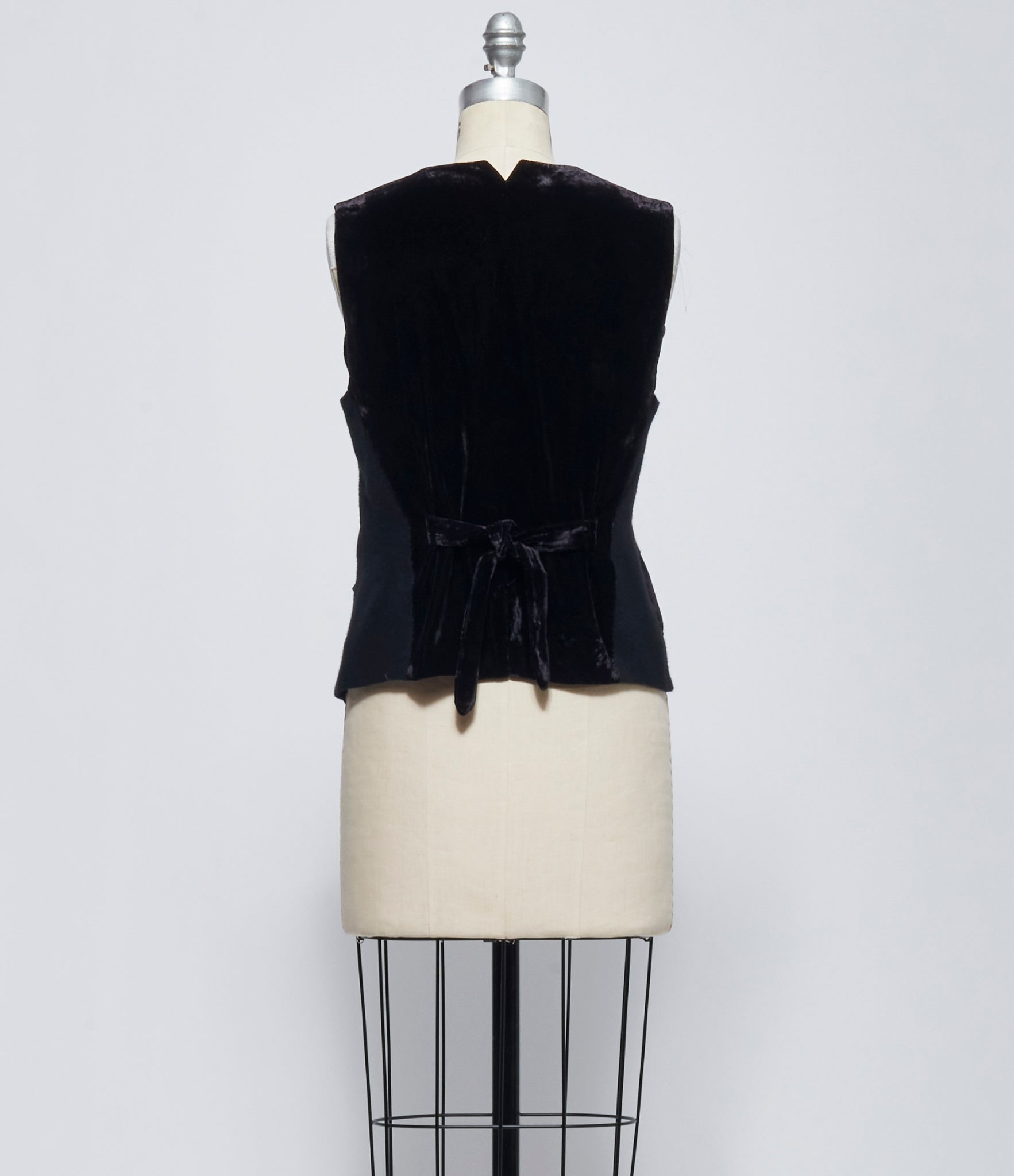 AW26 Aleksandr Manamis Womens Velvet Panel Vest Black