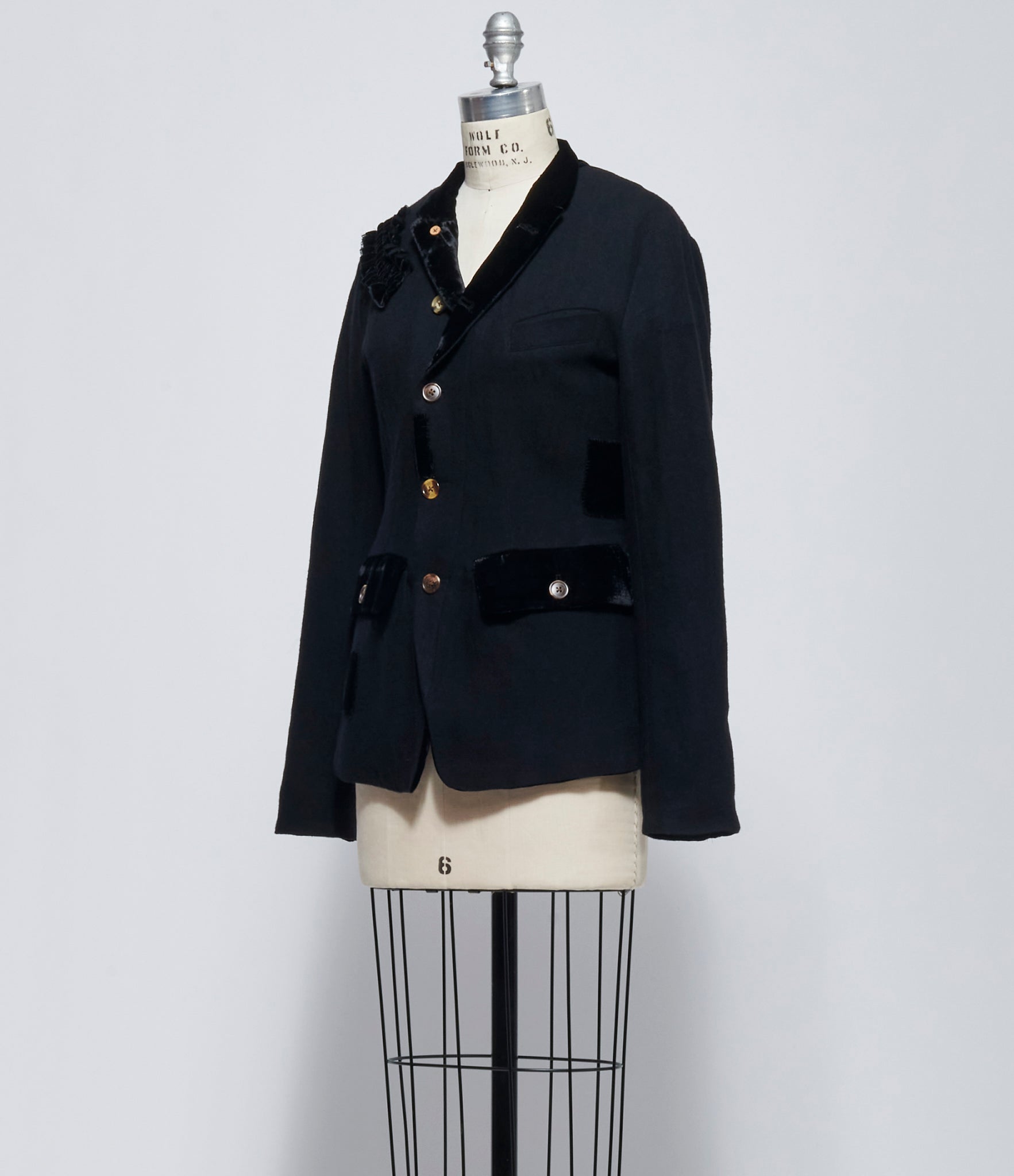 AW26 Aleksandr Manamis Womens Velvet Panel Jacket Black
