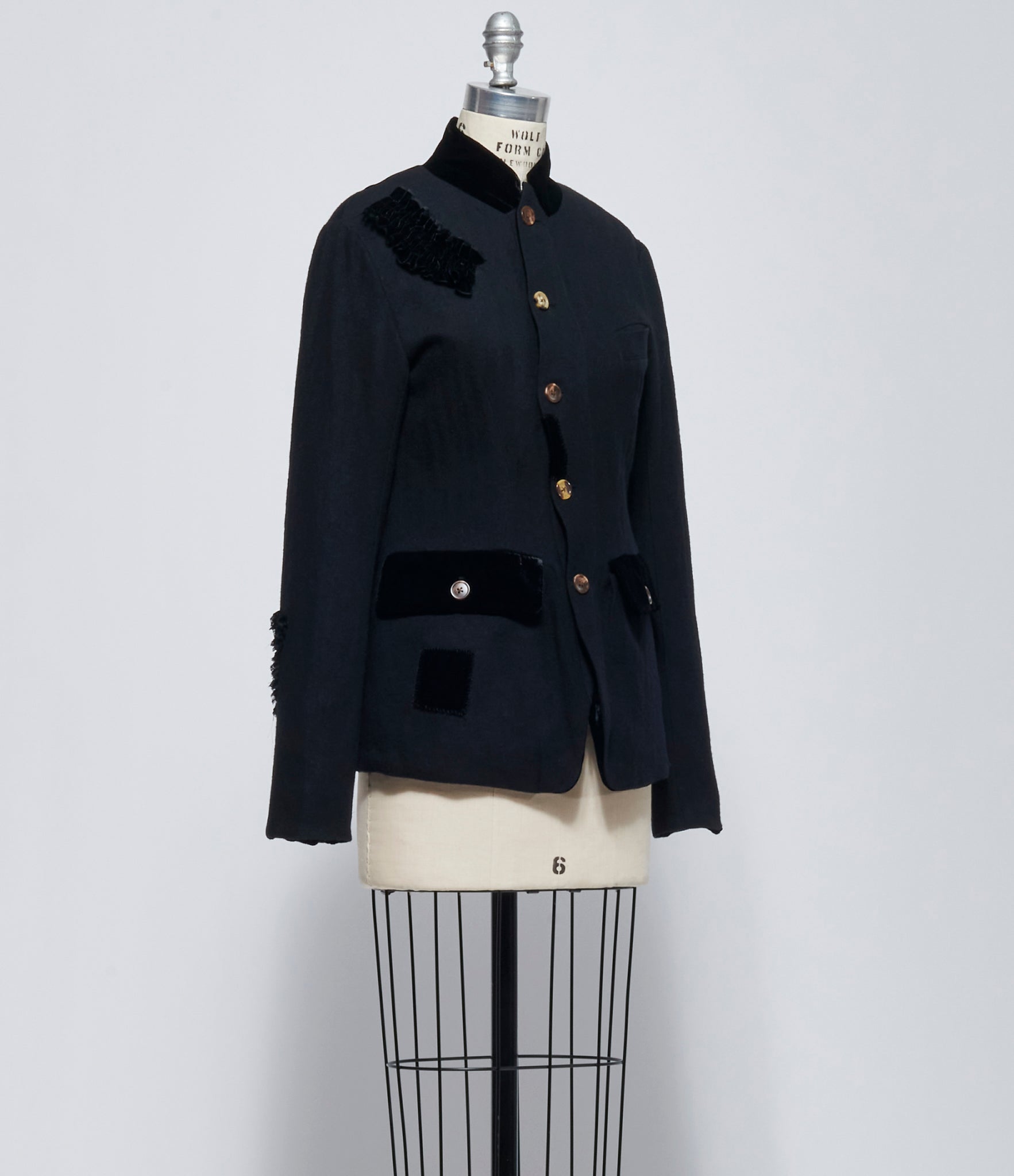 AW26 Aleksandr Manamis Womens Velvet Panel Jacket Black