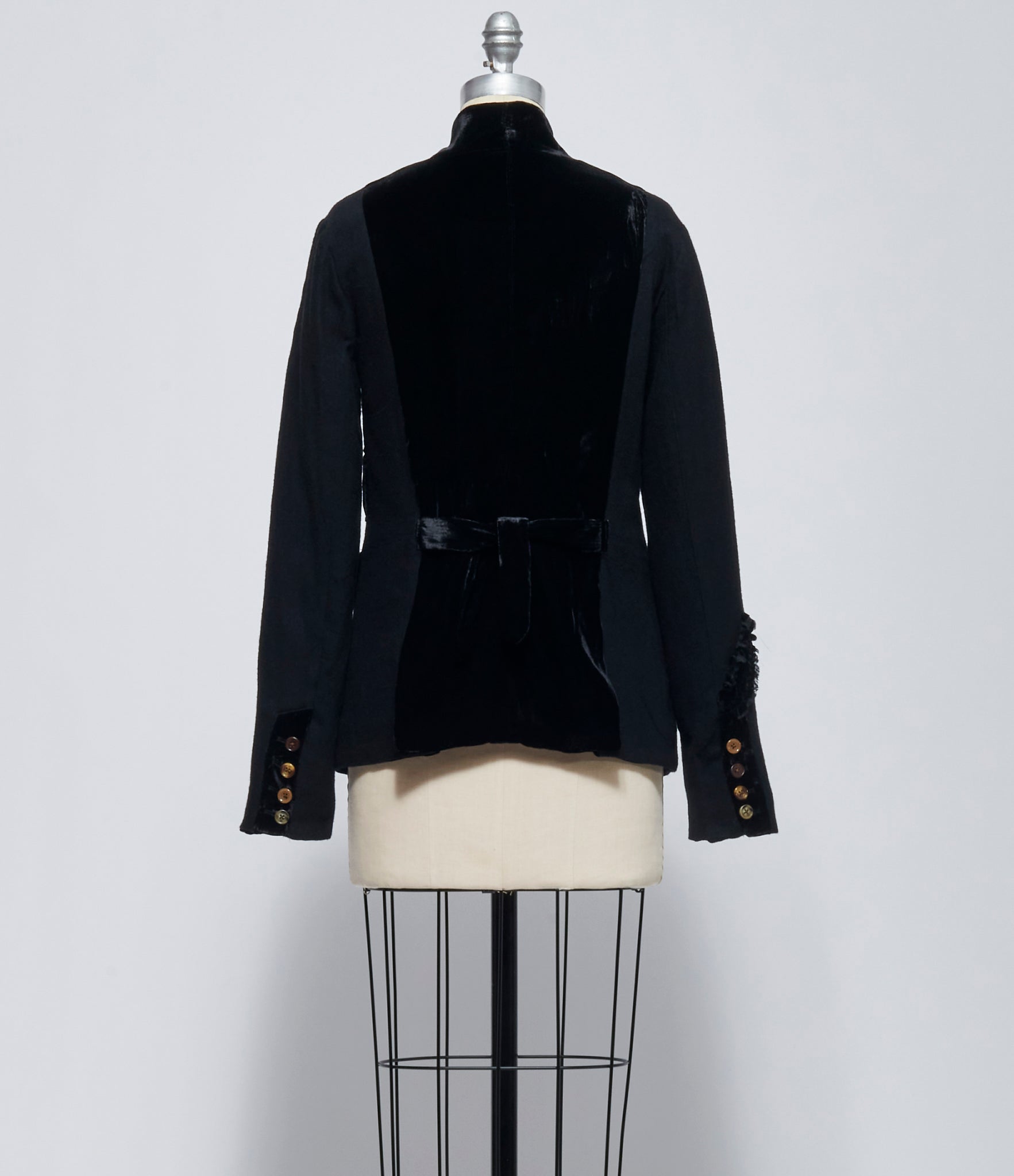 AW26 Aleksandr Manamis Womens Velvet Panel Jacket Black