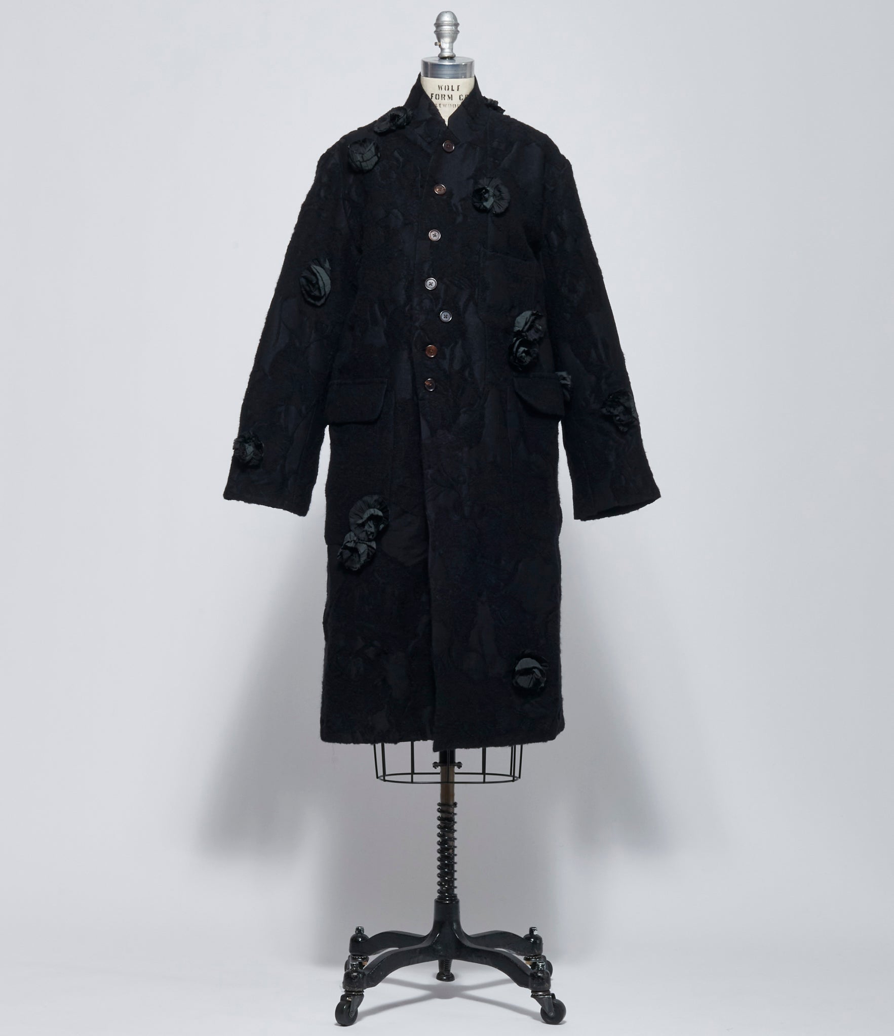 AW26 Aleksandr Manamis Women's Floral Appliqué Wool-Blend Long Coat
