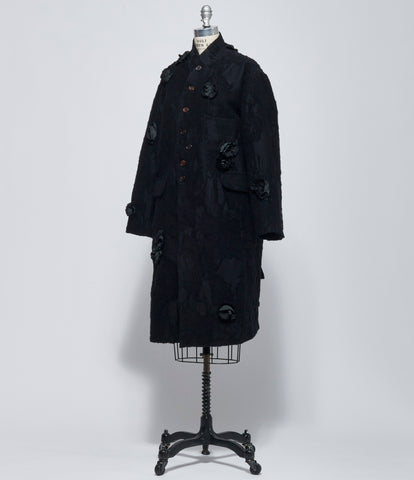 AW26 Aleksandr Manamis Women's Floral Appliqué Wool-Blend Long Coat