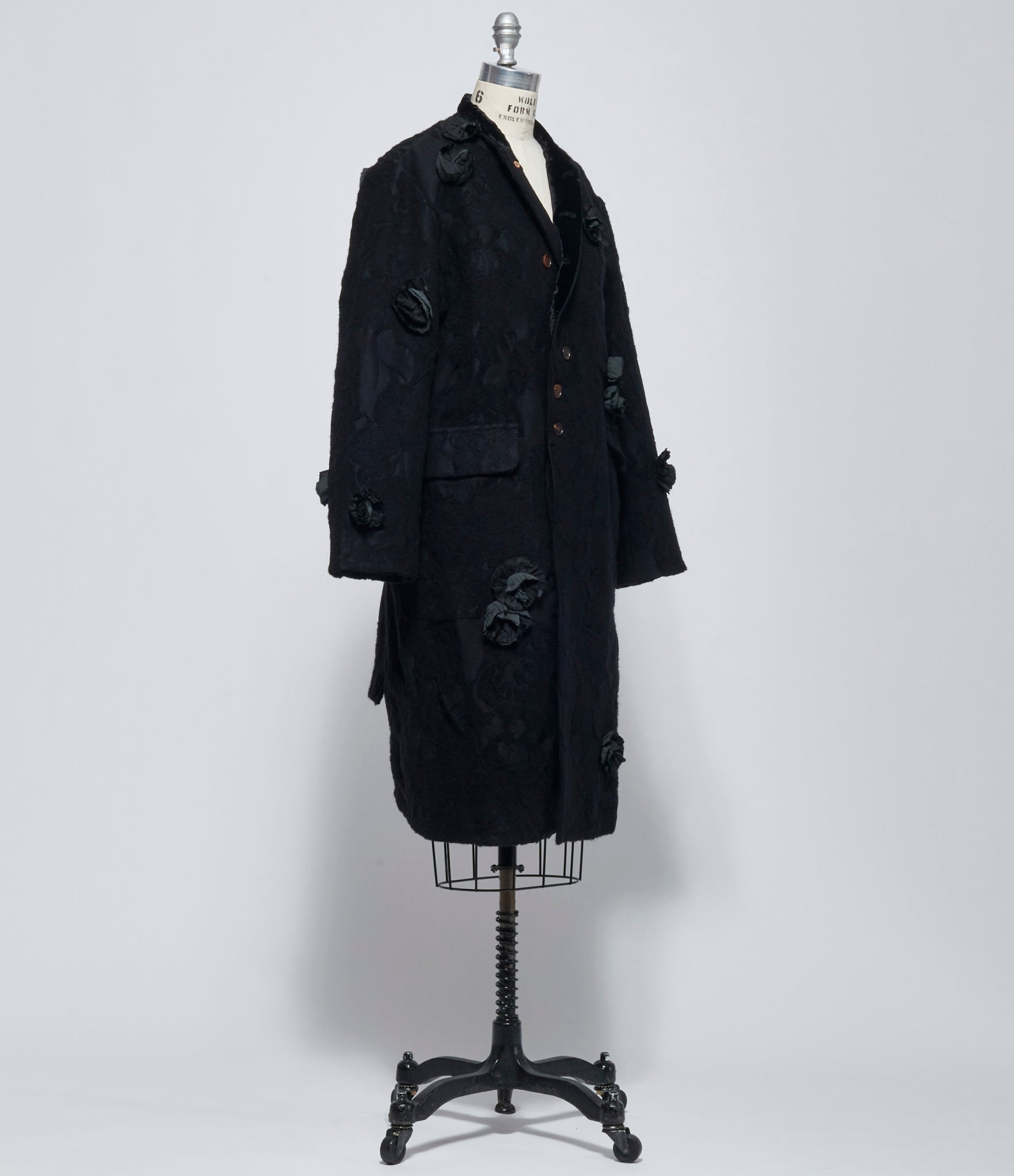 AW26 Aleksandr Manamis Women's Floral Appliqué Wool-Blend Long Coat