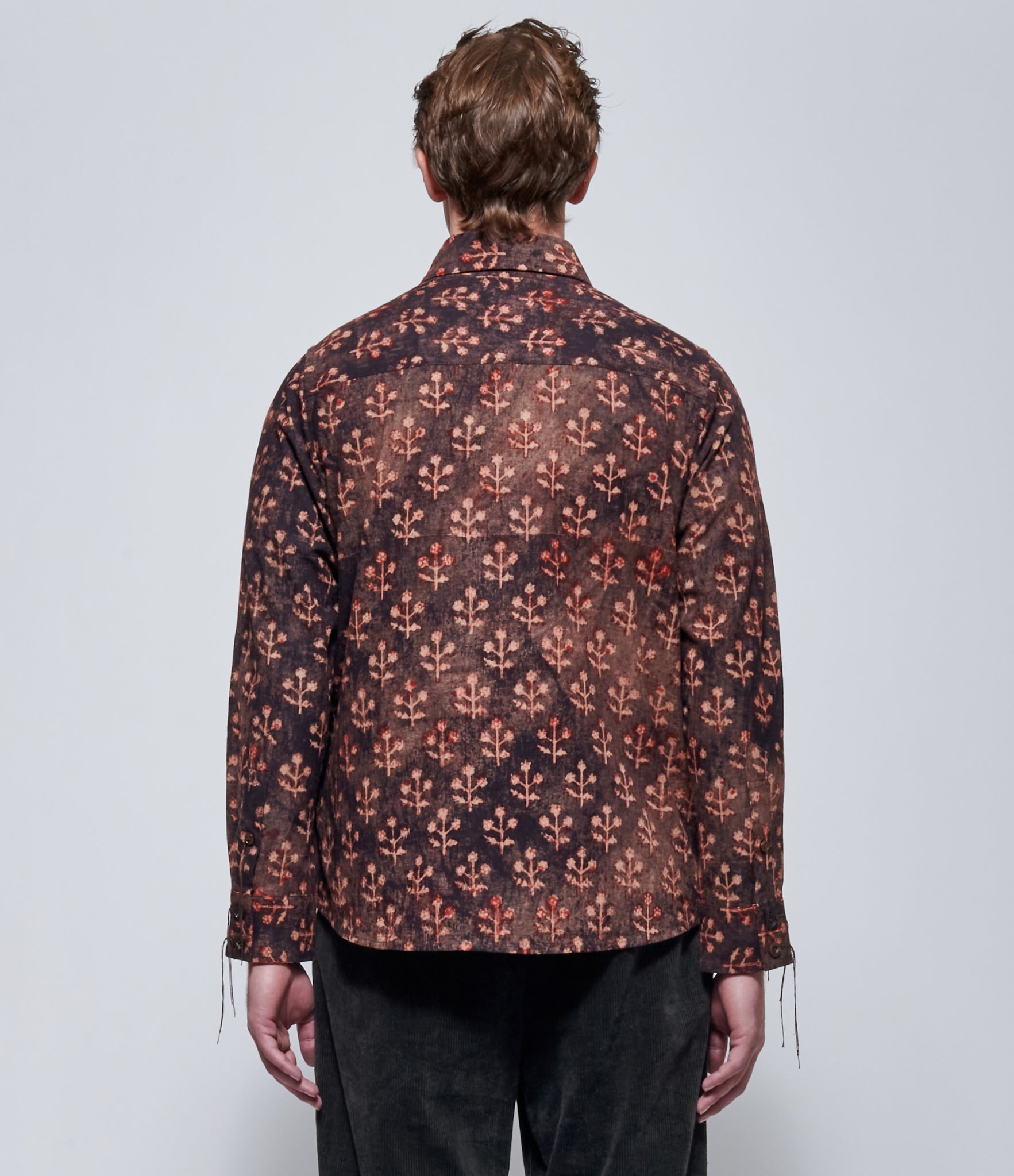 A Tentative Atelier Mens Alvin Damu Reversible Washed Check Block Print Shirt