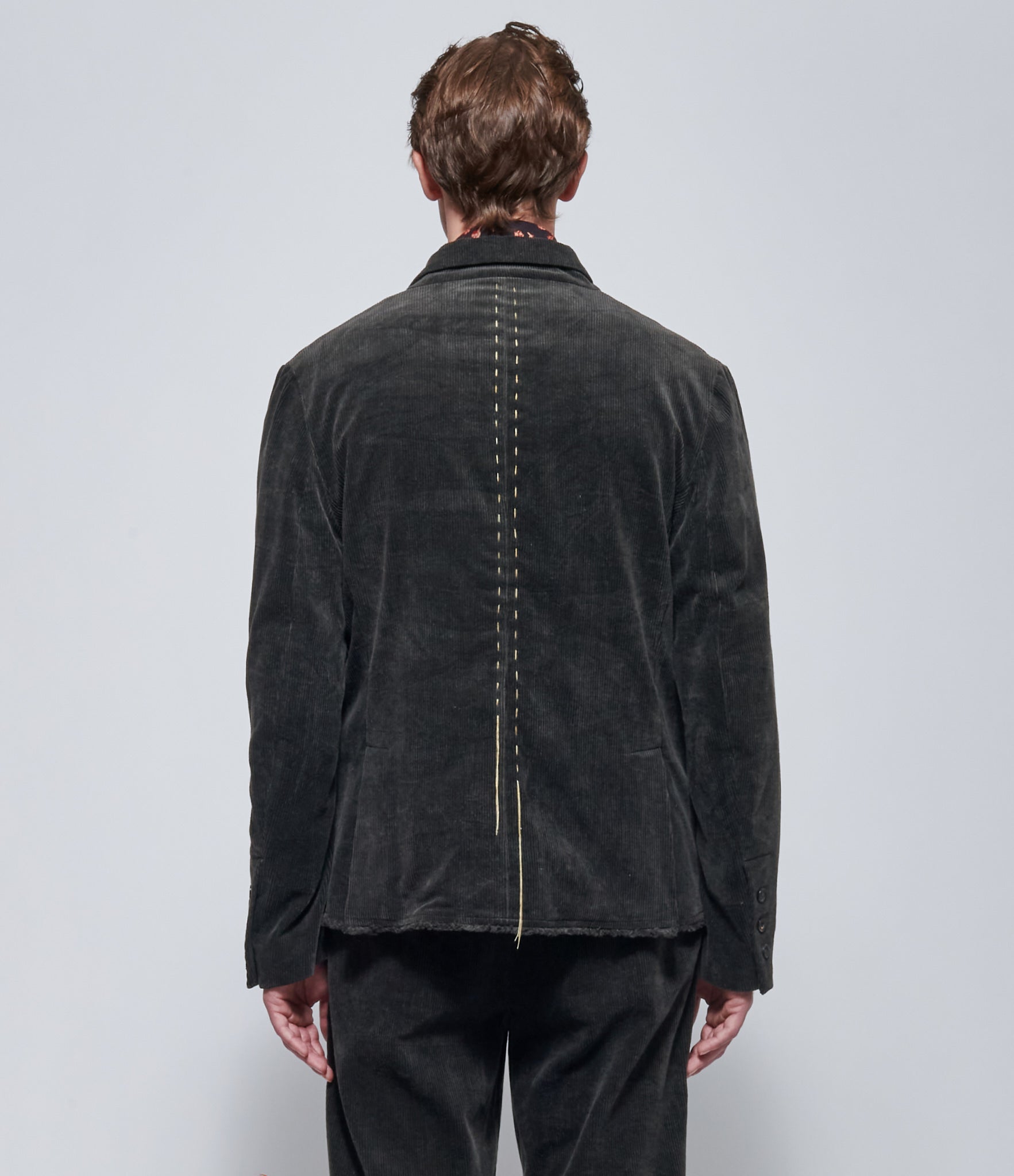 A Tentative Atelier Mens Meyer G Dark Ink Corduroy Handstitch Blazer