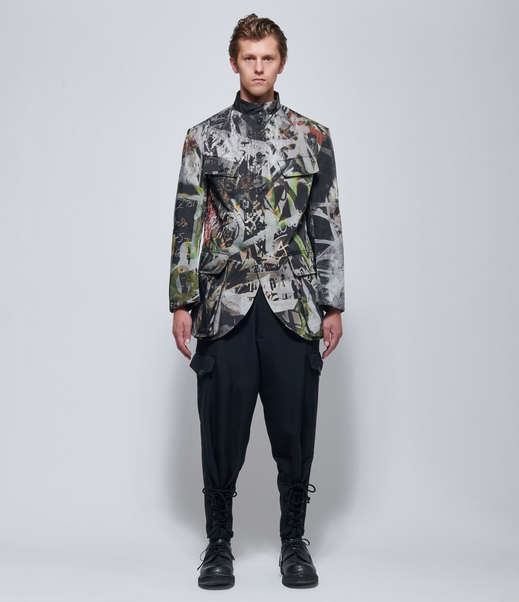 Yohji Yamamoto Mens Graffiti Khaki Jacket
