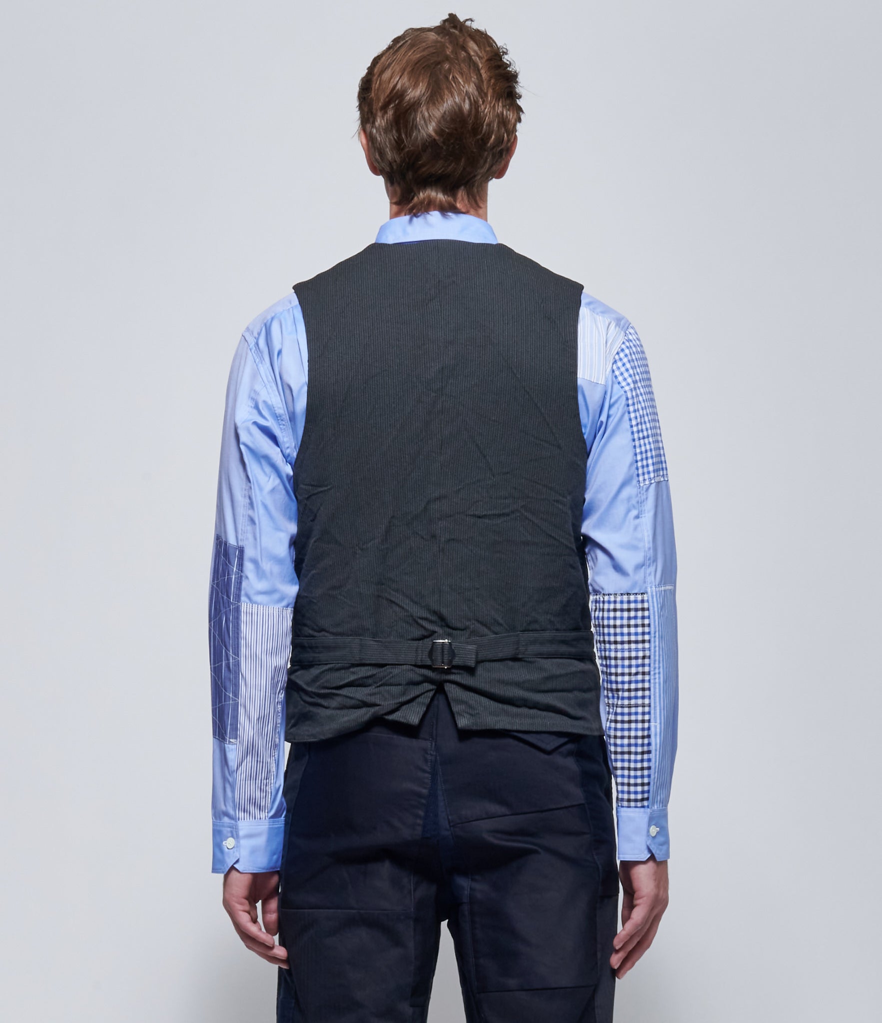 Junya Watanabe Mens Grey Wool Patchwork Vest