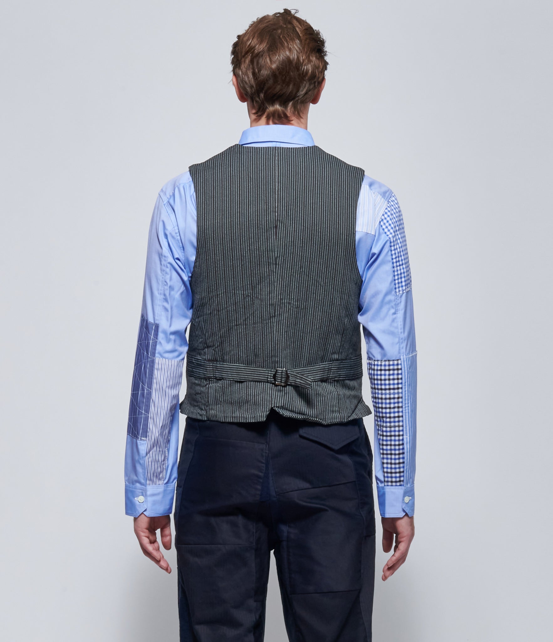 Junya Watanabe Mens Grey Pinstripe Vest