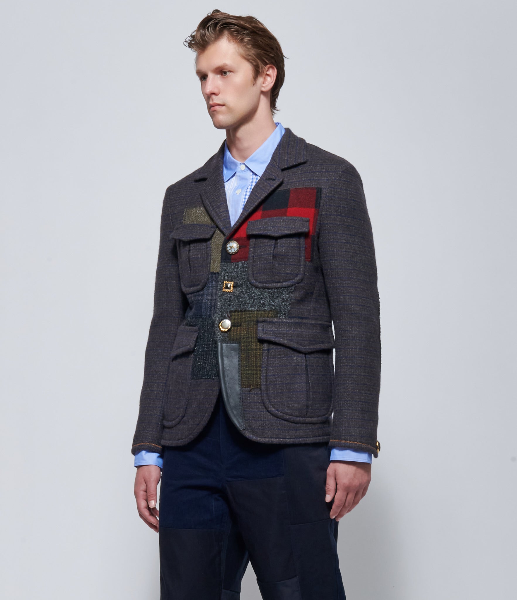 Junya Watanabe Mens Wool Patchwork Blazer