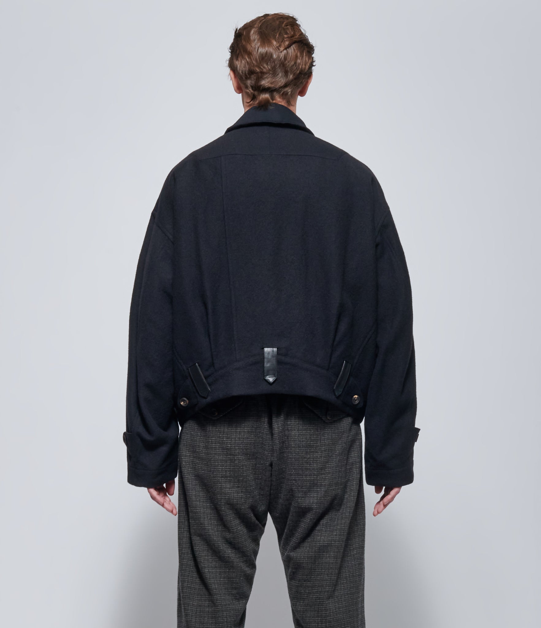 Ziggy Chen Mens Black Asymmetric Hidden Arc Jacket