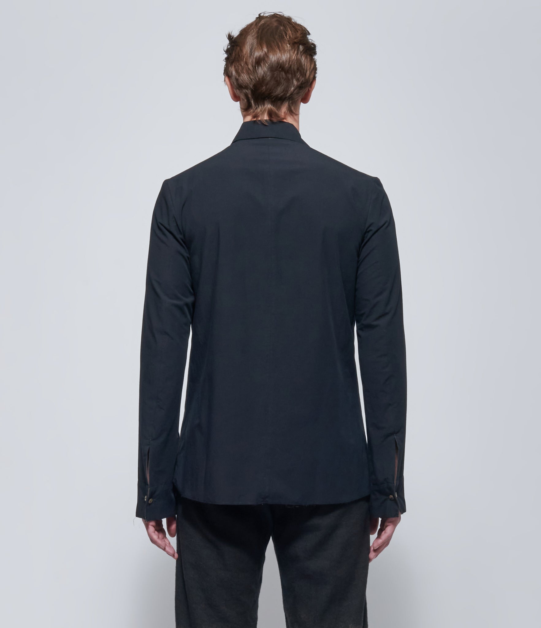 K'ANG Mens Reversible Black and Grey Mid-Fit Shirt