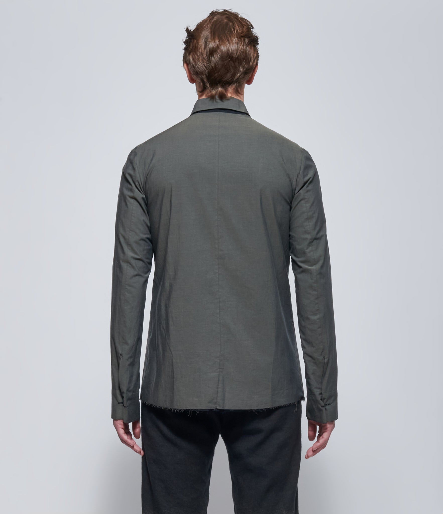 K'ANG Mens Reversible Black and Grey Mid-Fit Shirt