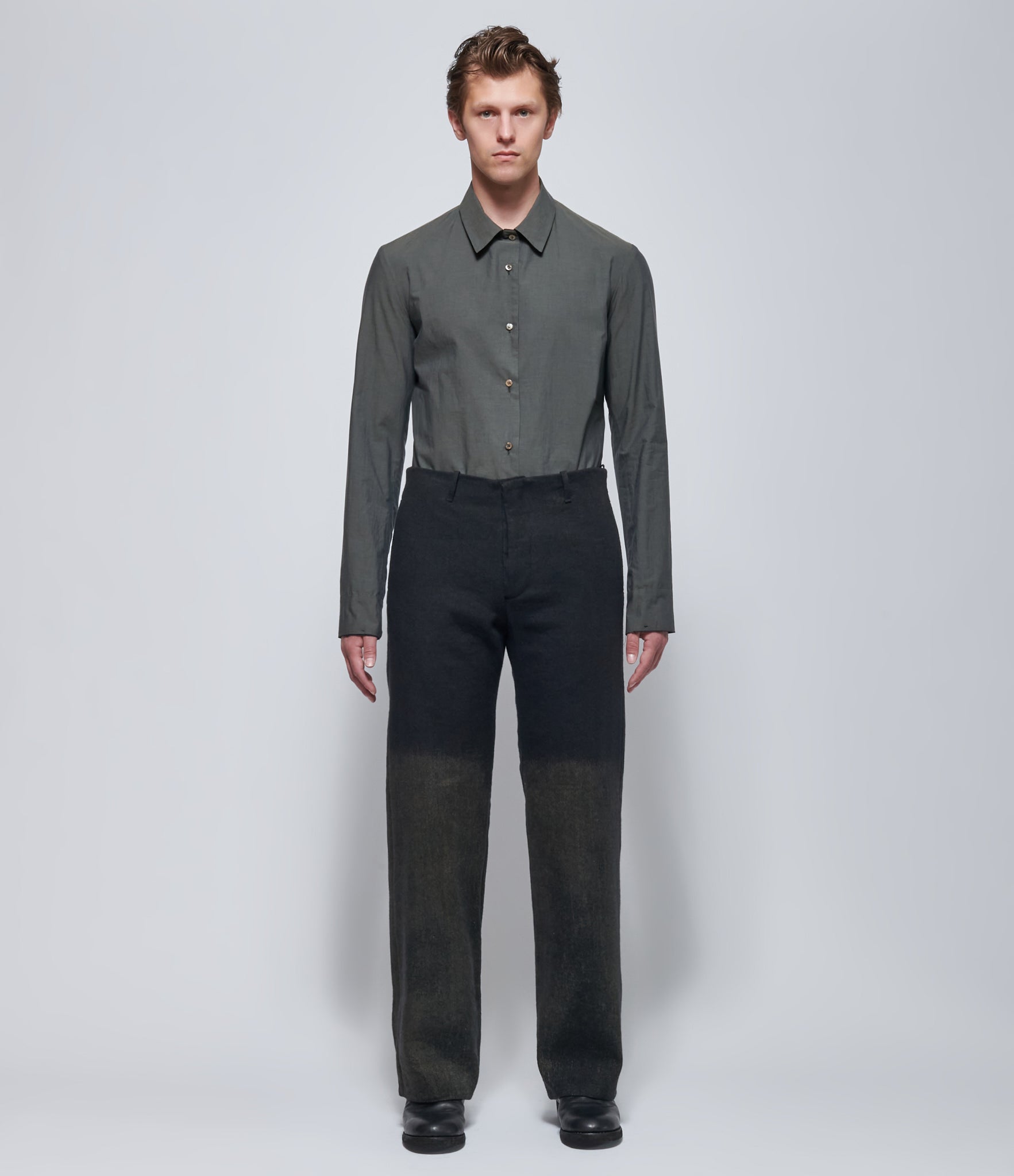 K'ANG Mens Straight-Fit 2 Flap Pockets Trousers with Sun-Rising Dye