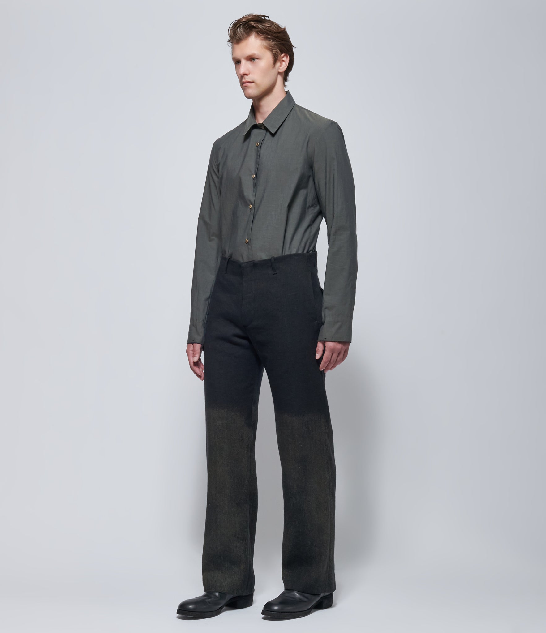 K'ANG Mens Straight-Fit 2 Flap Pockets Trousers with Sun-Rising Dye