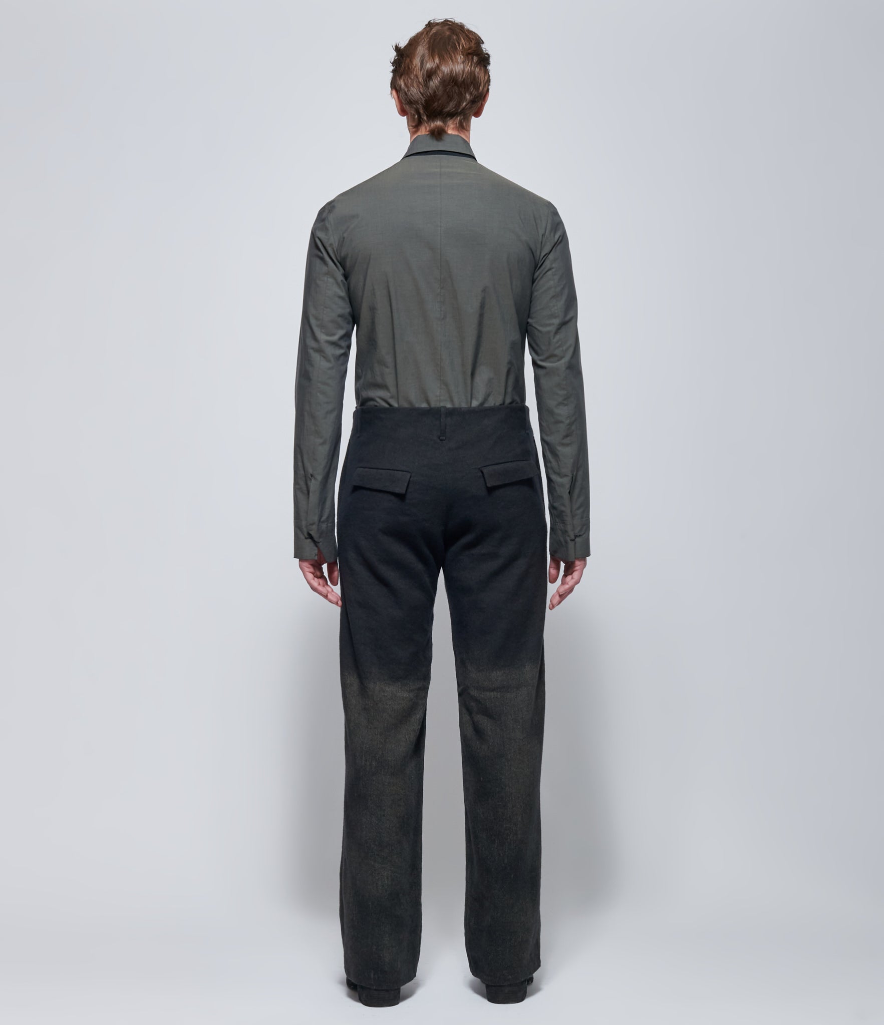 K'ANG Mens Straight-Fit 2 Flap Pockets Trousers with Sun-Rising Dye