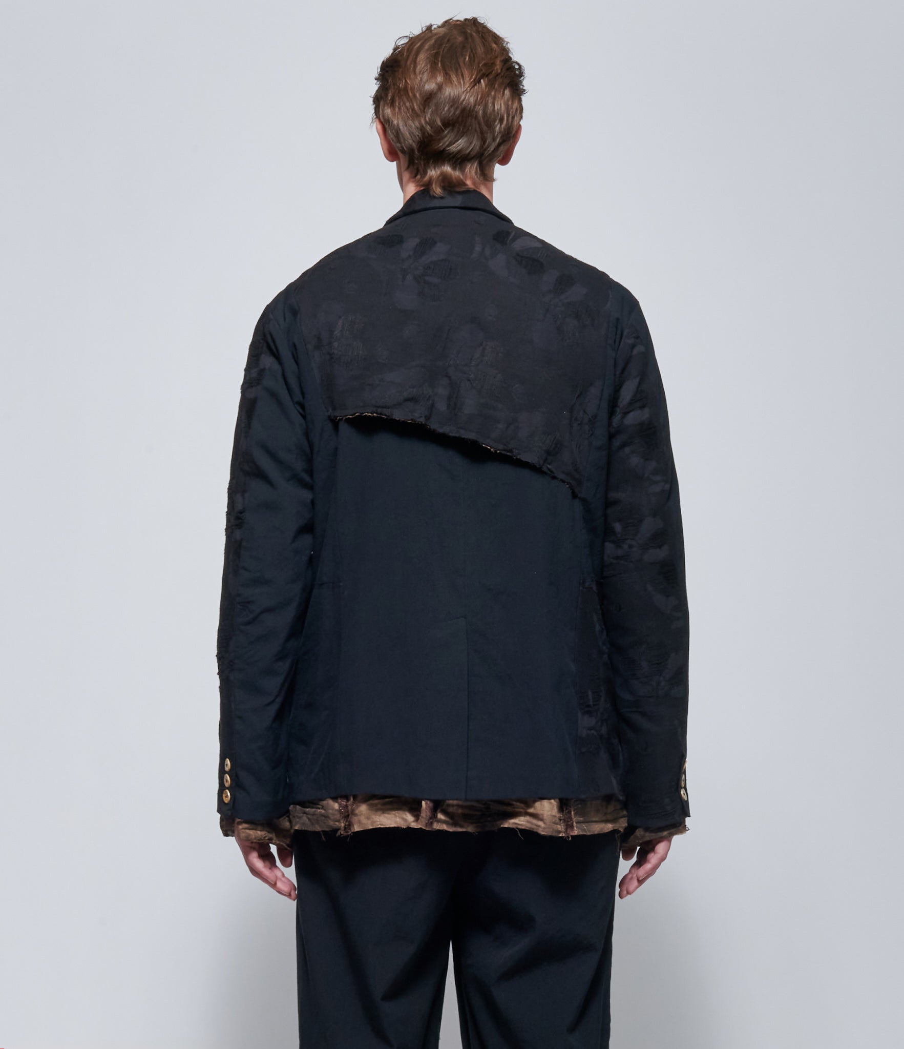 Chiahung Su Hand Woven & Dyed Black Floral Patchwork Jacket