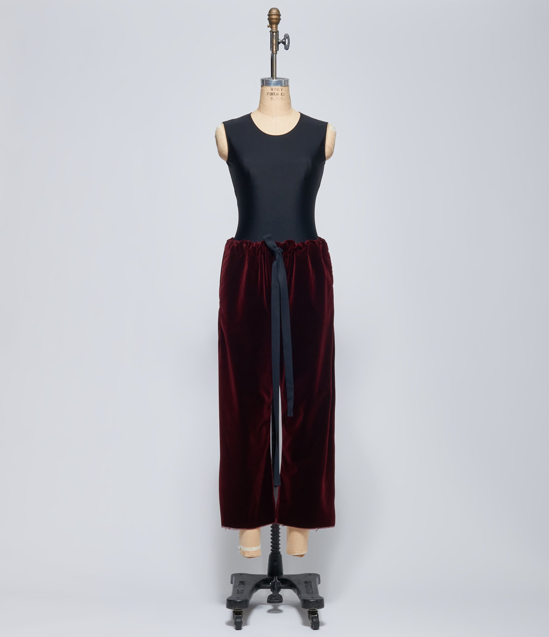 Elena Dawson Red Velvet Drawstring Pants