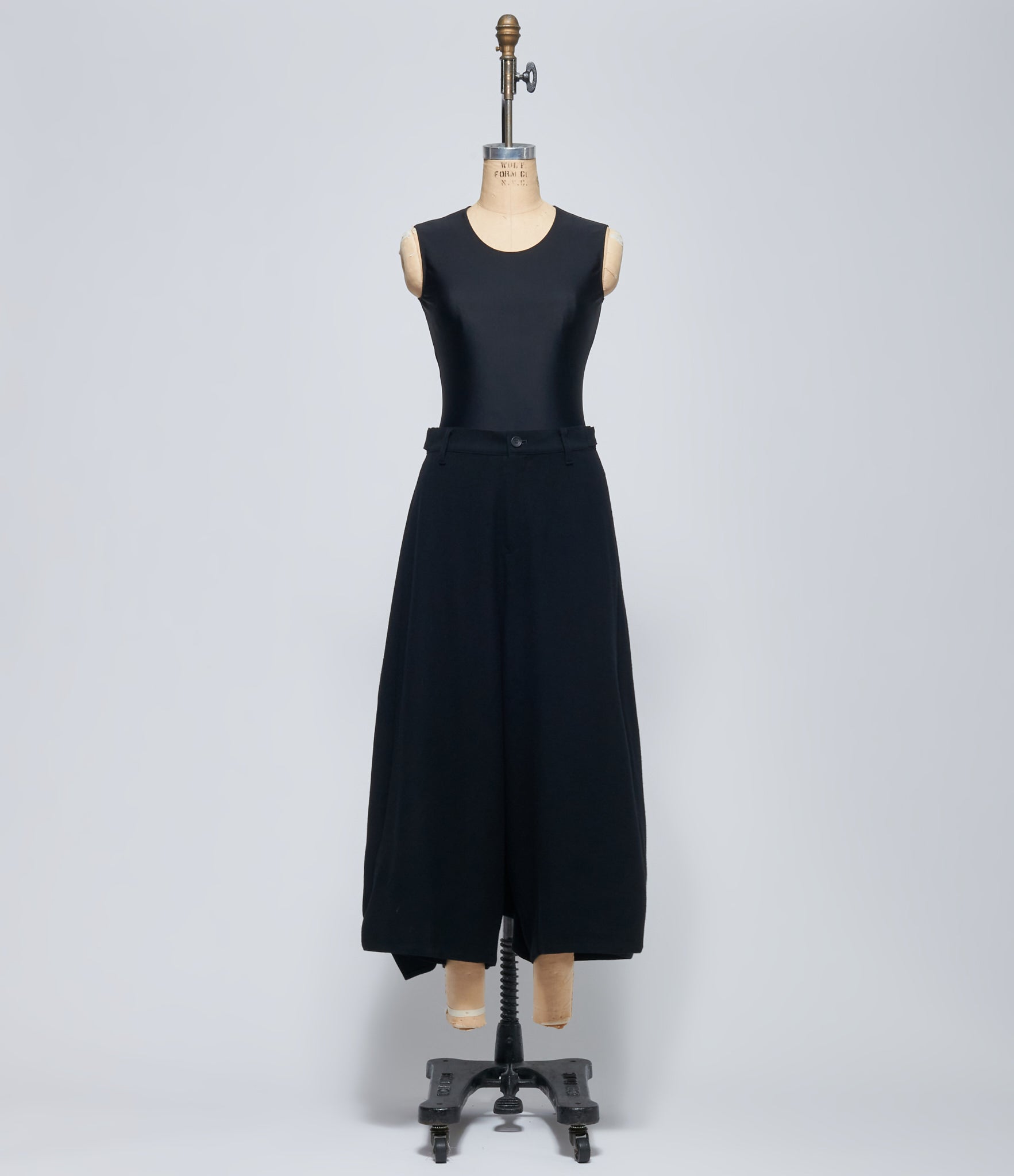Yohji Yamamoto Womens Black Draped Layered Pants