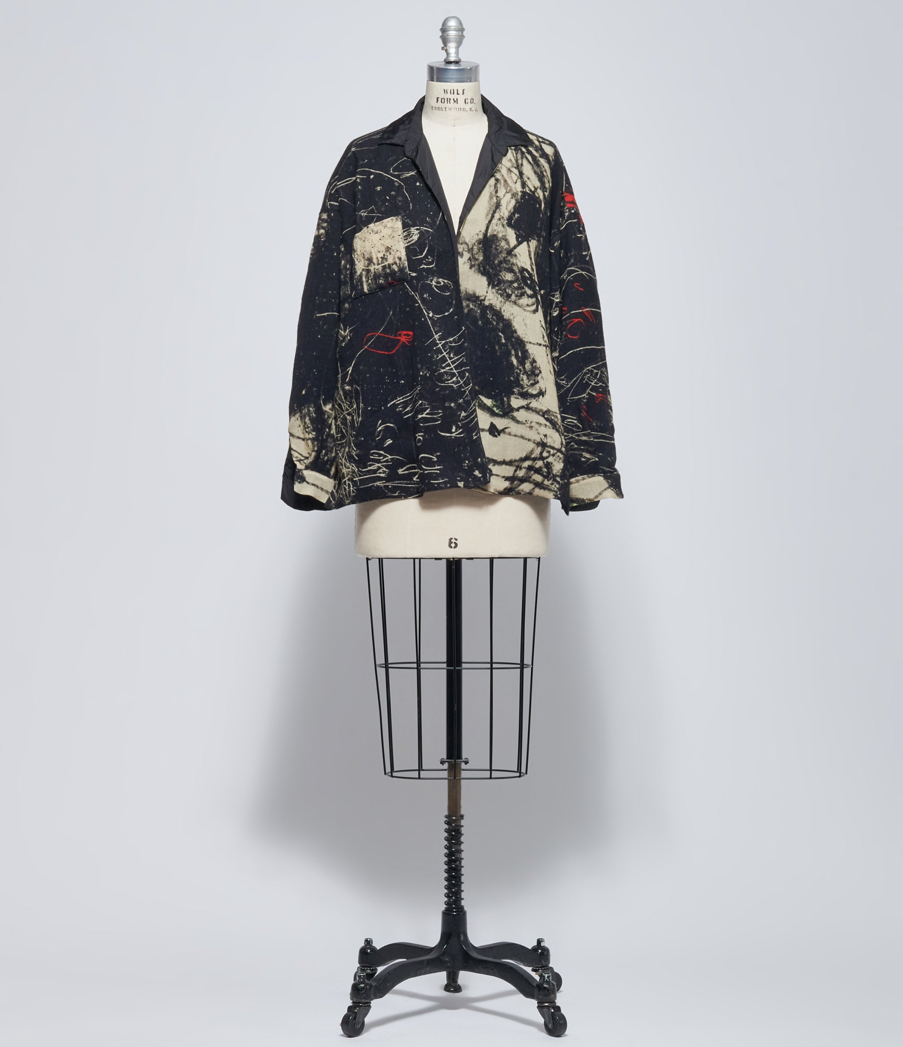 Daniela Gregis Women's Uomo Larga Black Reversible Robin Print Open-Front Shirt