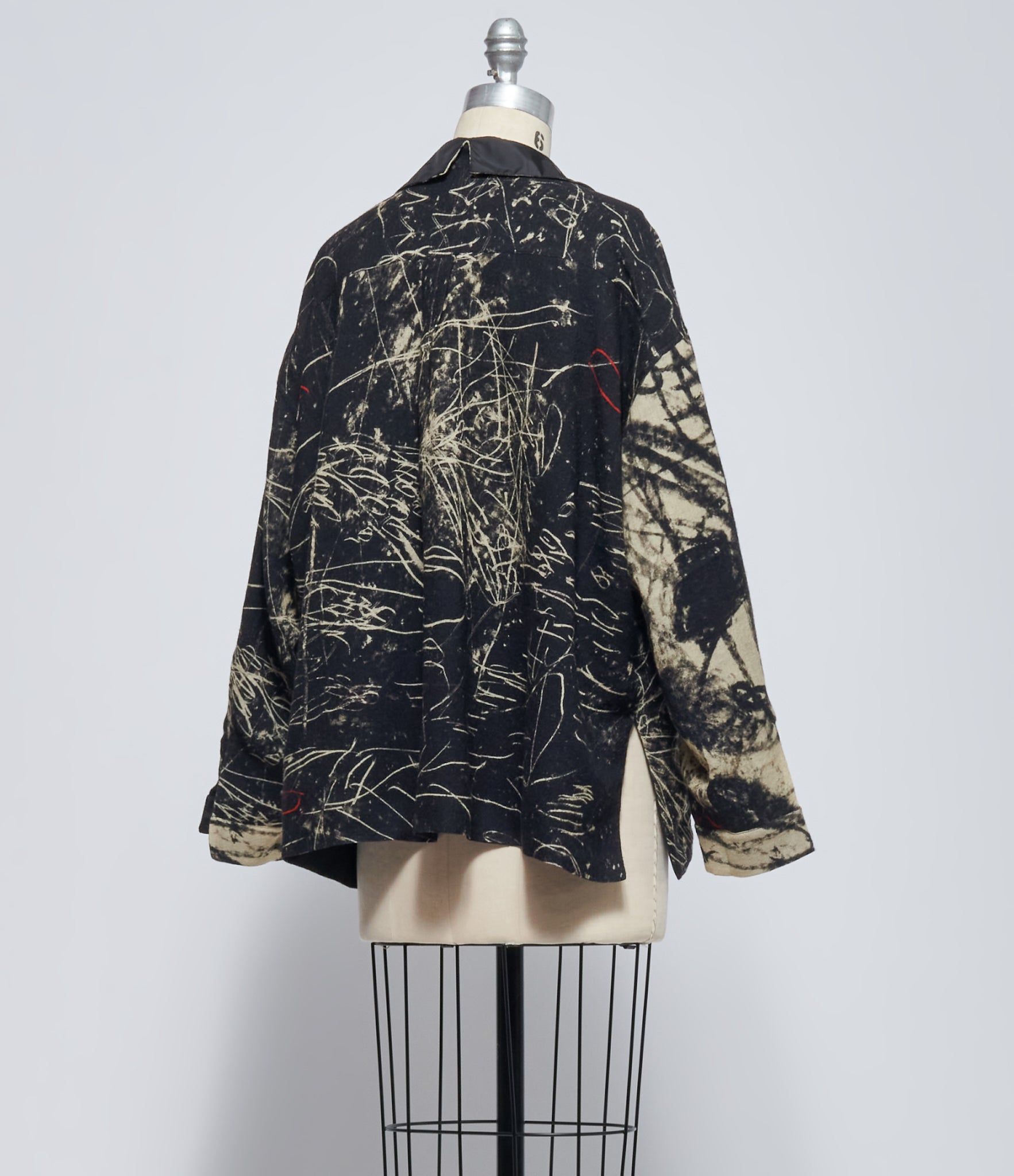 Daniela Gregis Women's Uomo Larga Black Reversible Robin Print Open-Front Shirt